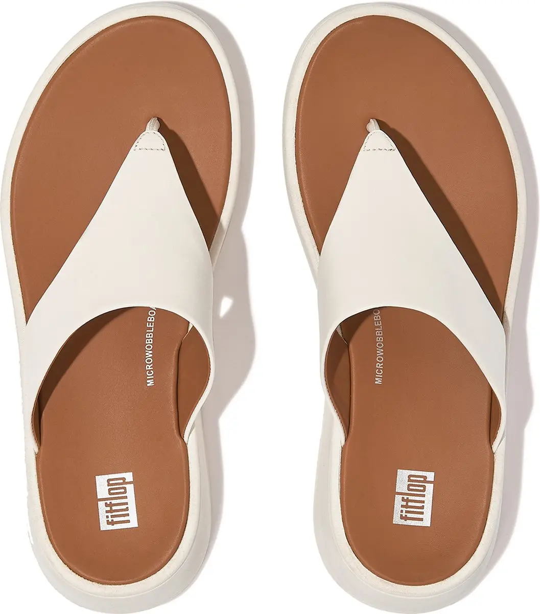 FitFlop FitFlop F-Mode Leather Flatform Toe-Post Sandals BEIGE