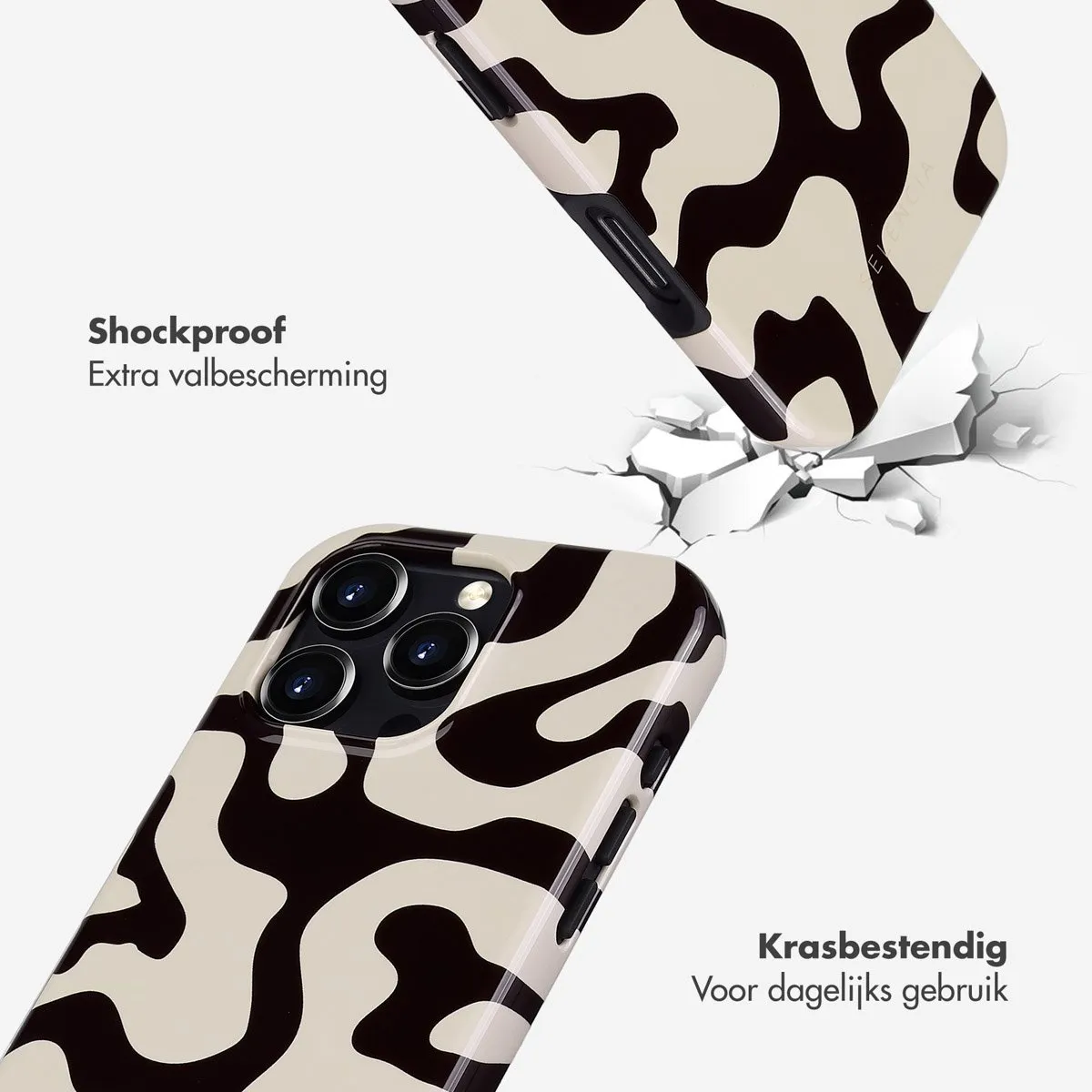 Selencia Hoesje iPhone 16 Pro - Art Wave Black - MagSafe