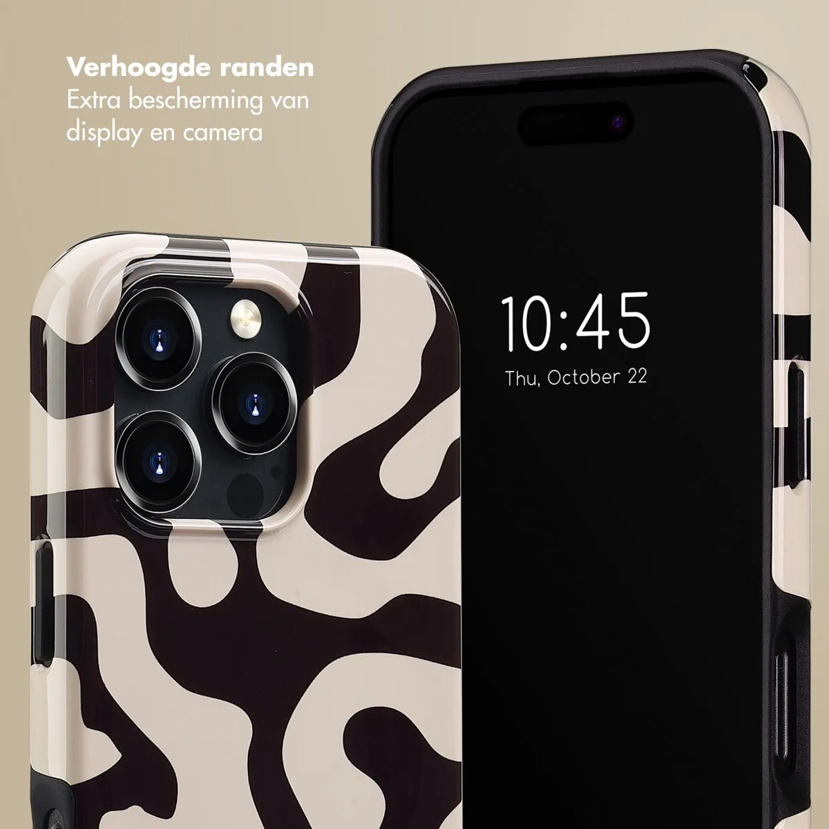 Selencia Hoesje iPhone 16 Pro - Art Wave Black - MagSafe