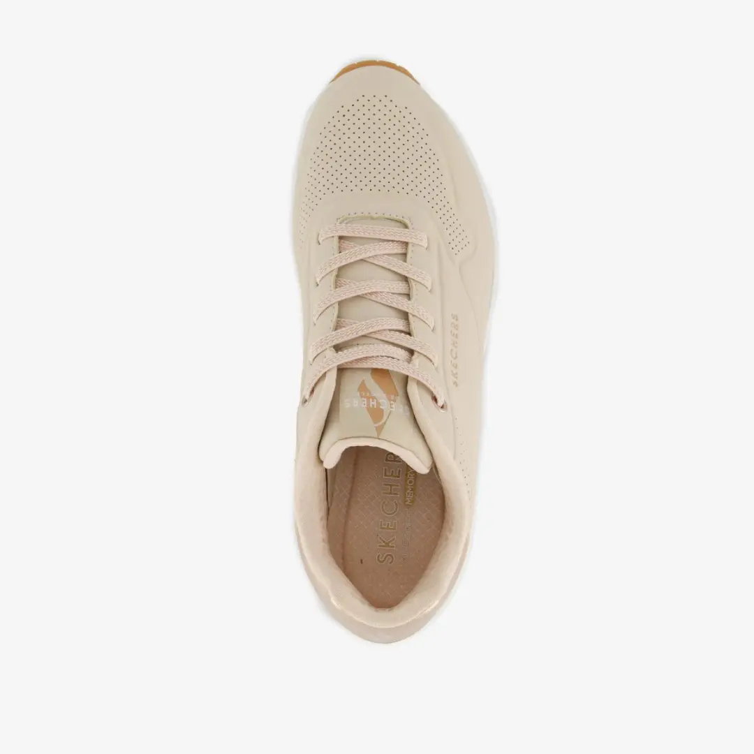 Skechers Uno Shimmer Away Dames Sneakers - Beige - afbeelding 5 van 6