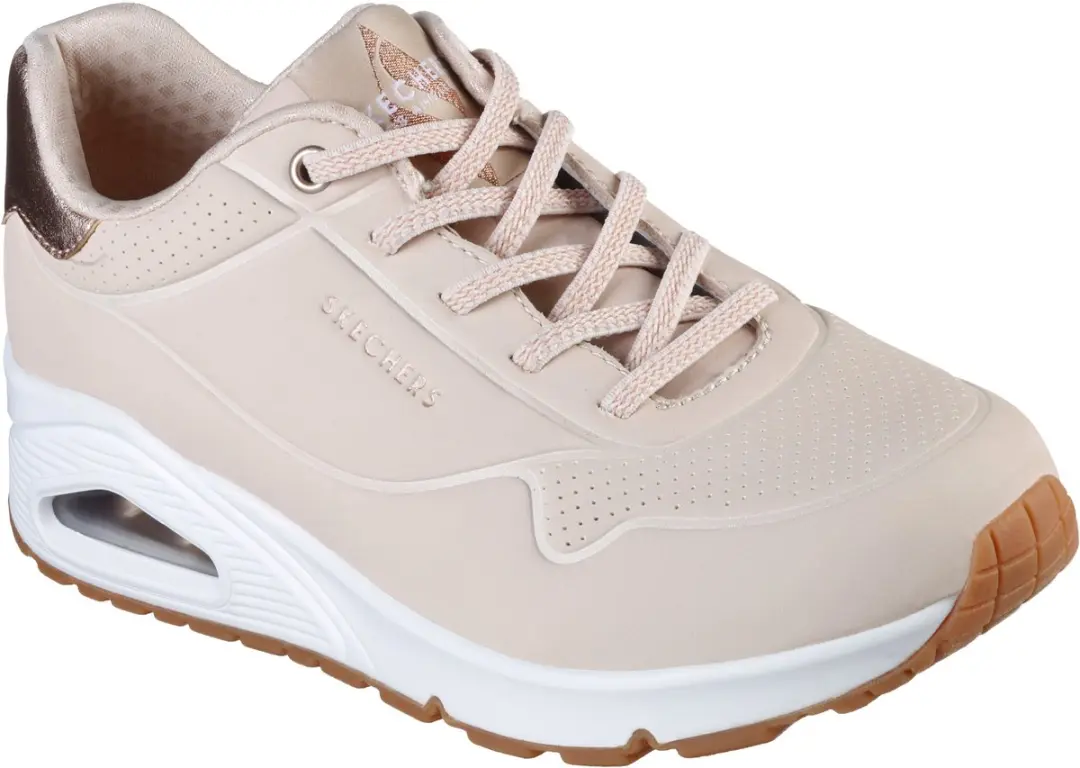 Skechers Uno Shimmer Away Dames Sneakers - Beige - afbeelding 4 van 6