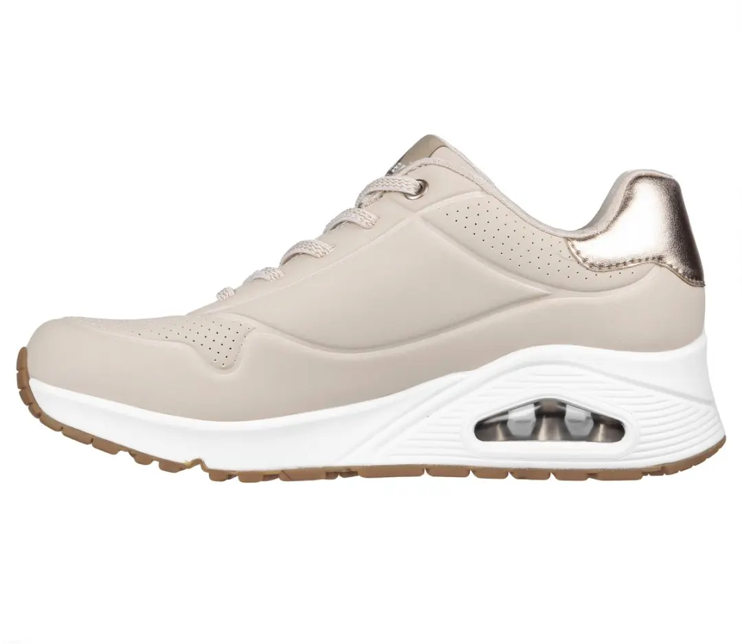 Skechers Uno Shimmer Away Dames Sneakers - Beige - afbeelding 2 van 6