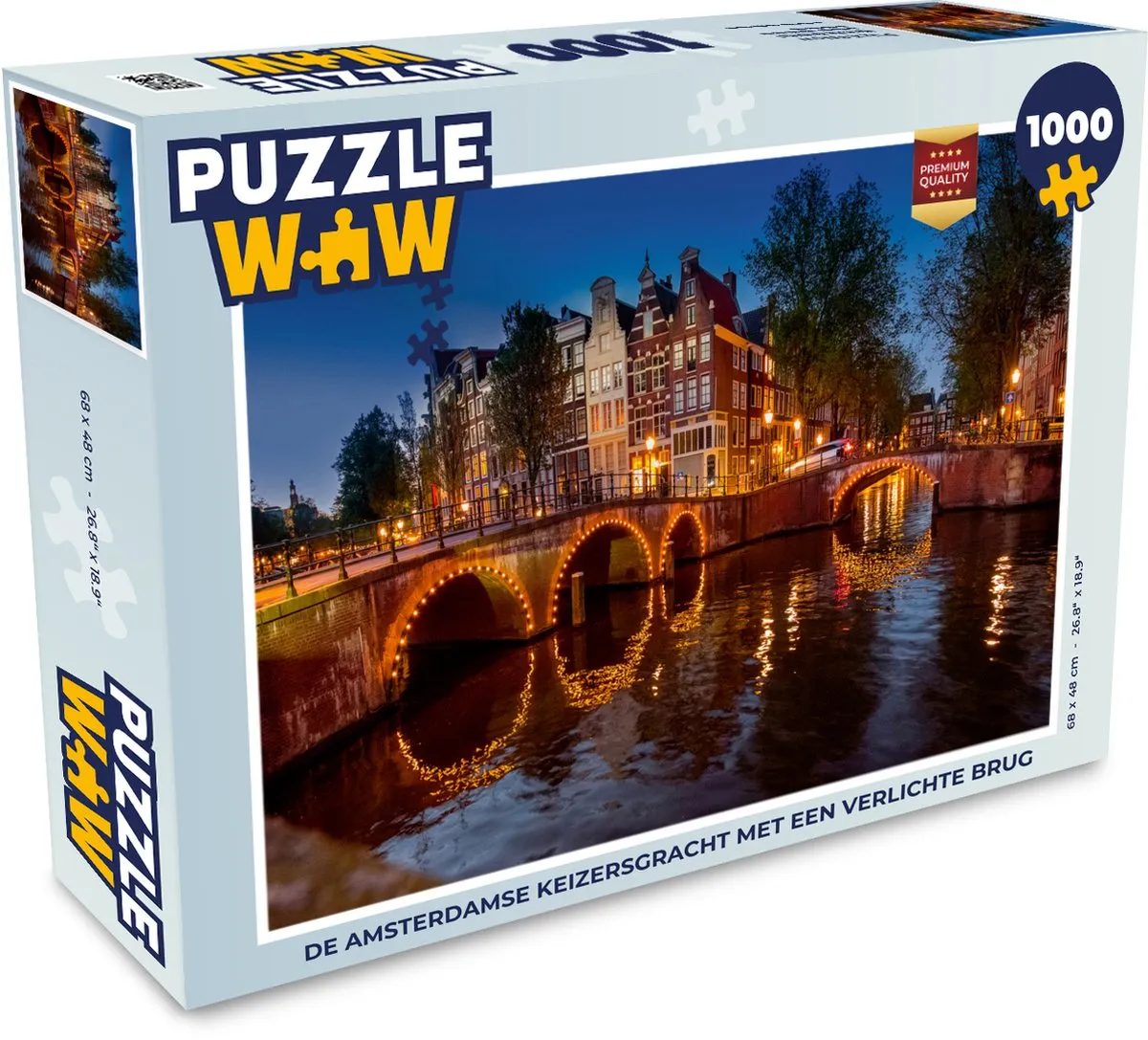 PuzzleWow Amsterdamse Keizersgracht Legpuzzel 1000 Stuks - Multicolor