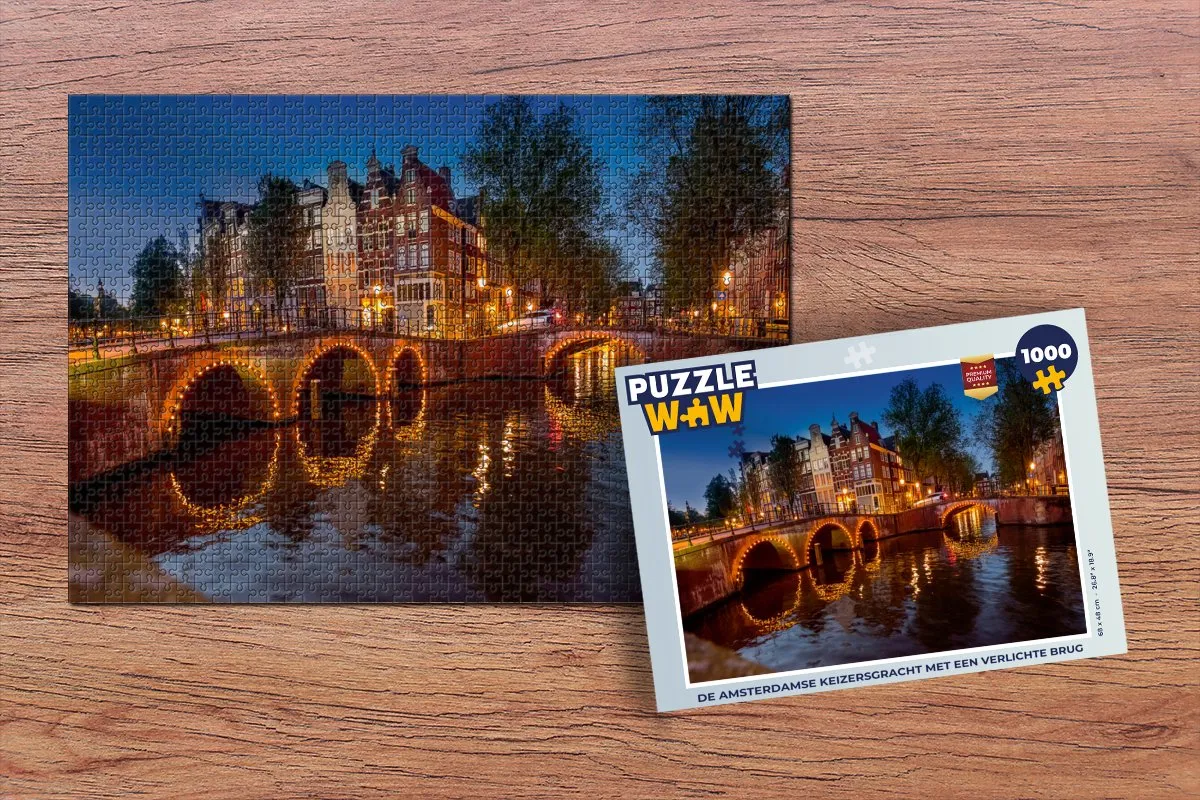 PuzzleWow Amsterdamse Keizersgracht Legpuzzel 1000 Stuks - Multicolor