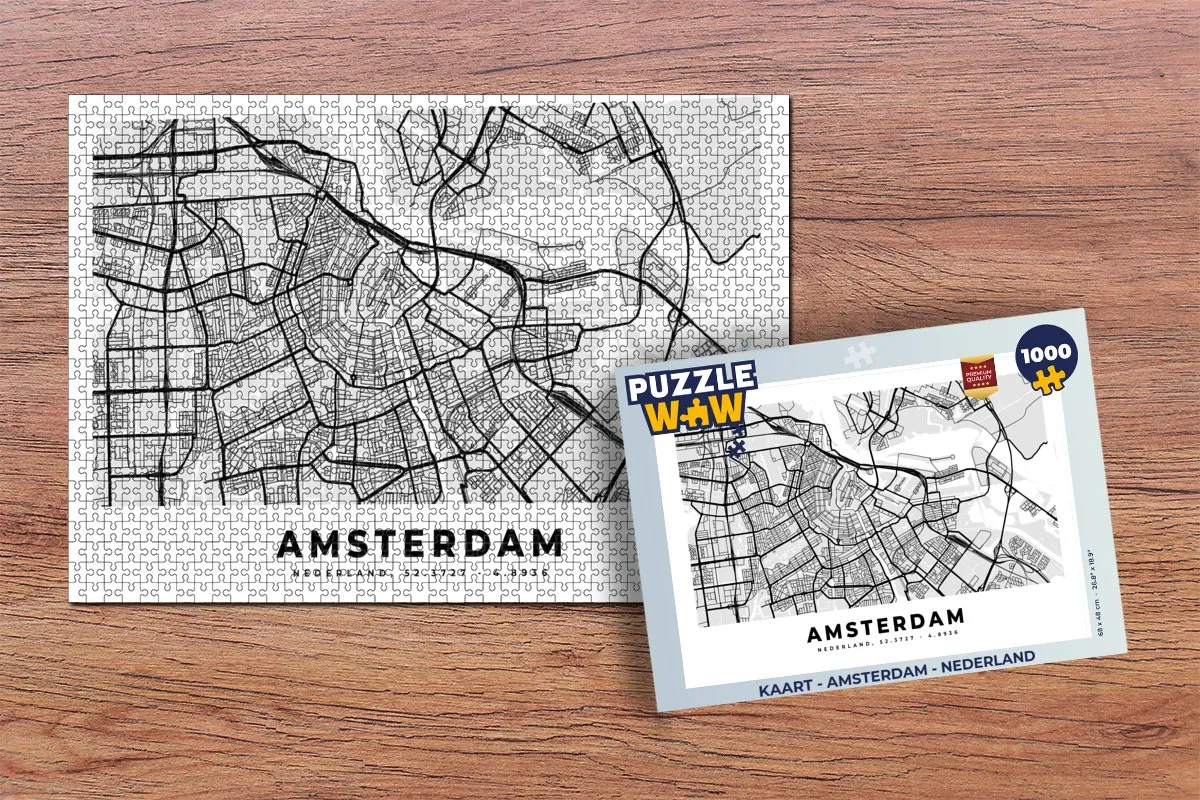 PuzzleWow Amsterdam Legpuzzel 1000 Stuks - Multicolor