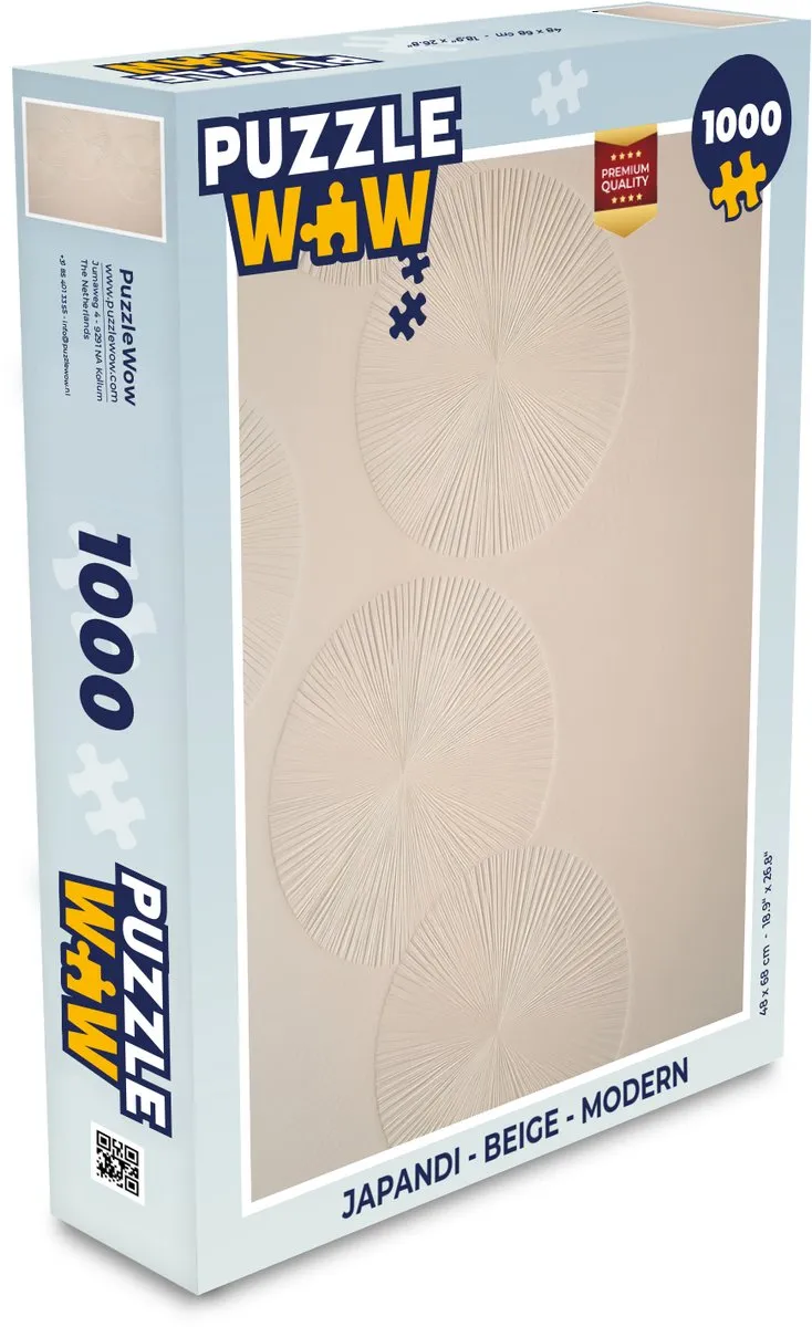 PuzzleWow Japandi Legpuzzel 1000 Stuks - Beige