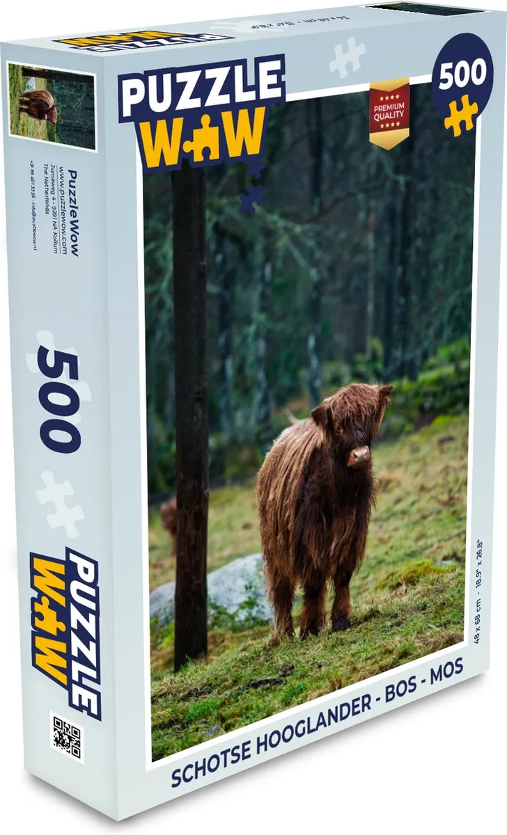 PuzzleWow Schotse Hooglander Legpuzzel 500 Stuks