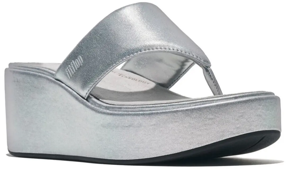 FitFlop FitFlop Platfforms Wedge Toe-Post Sandals ZILVER