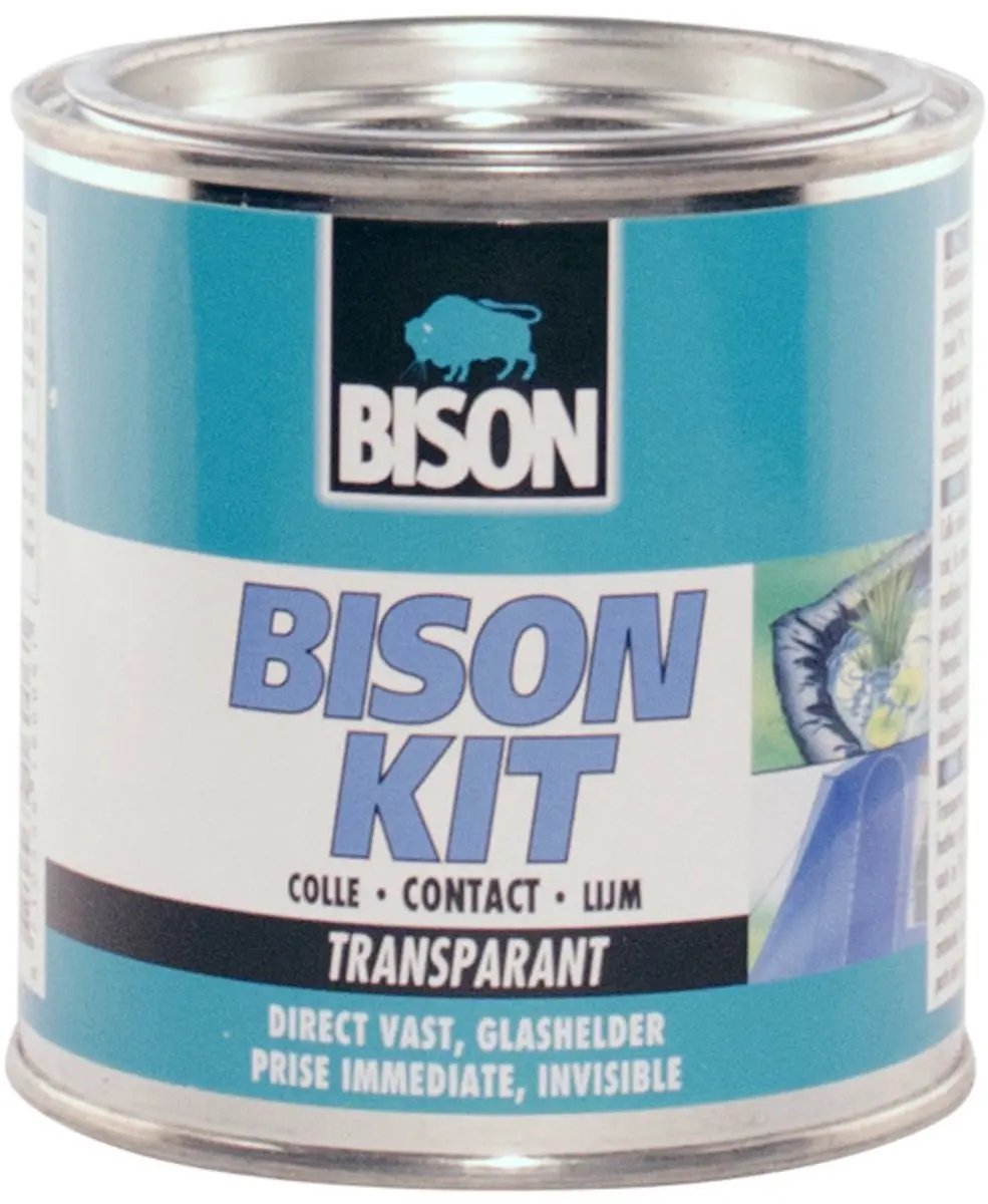 Bison Kit® transparant blik 250 ml, glashelder, sterke, universele contactlijm,