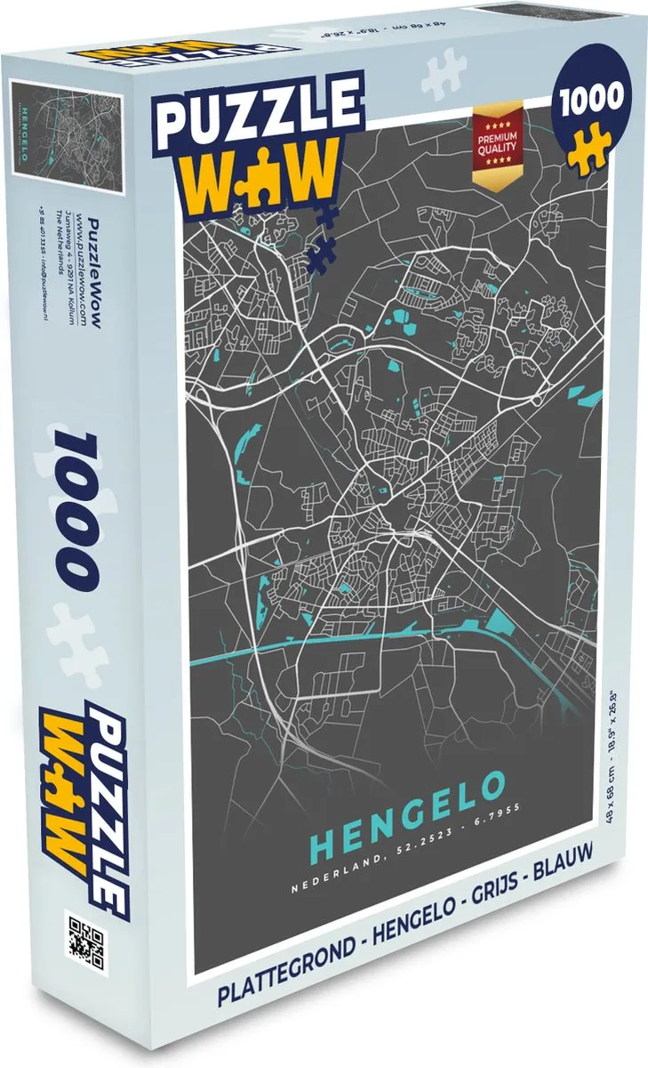 PuzzleWow Hengelo Legpuzzel 1000 Stuks - Multicolor