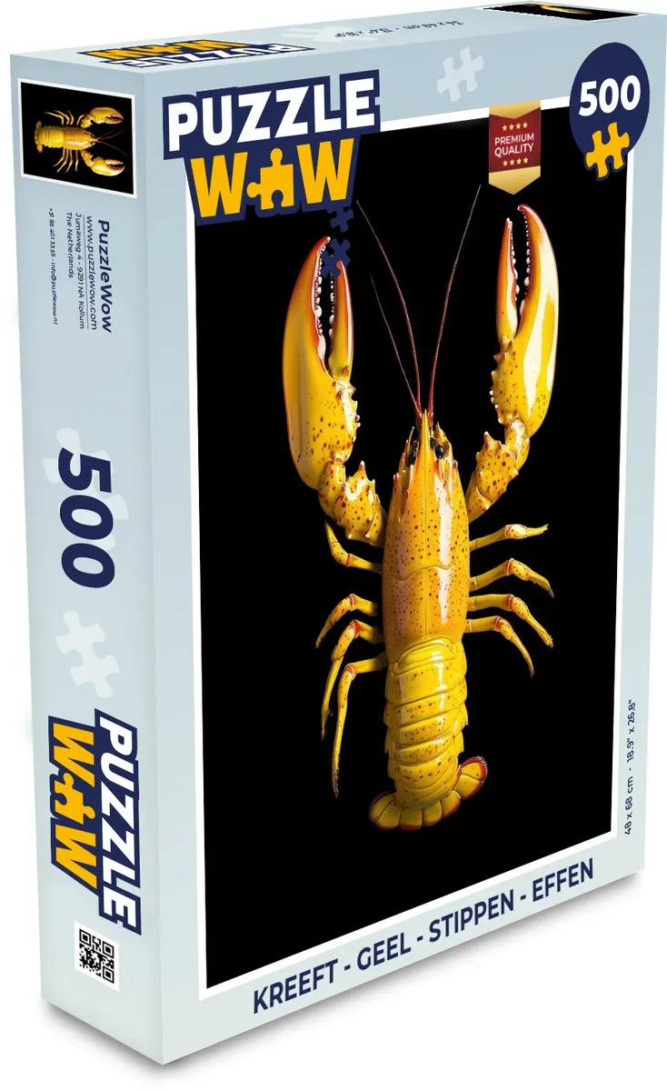 PuzzleWow Kreeft Legpuzzel 500 Stuks - Geel