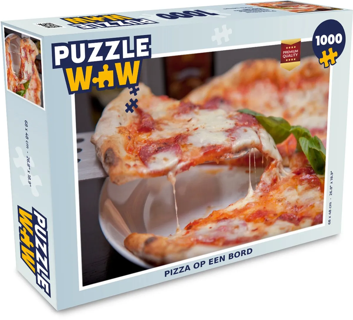 PuzzleWow Legpuzzel Pizza op een bord 1000 Stuks