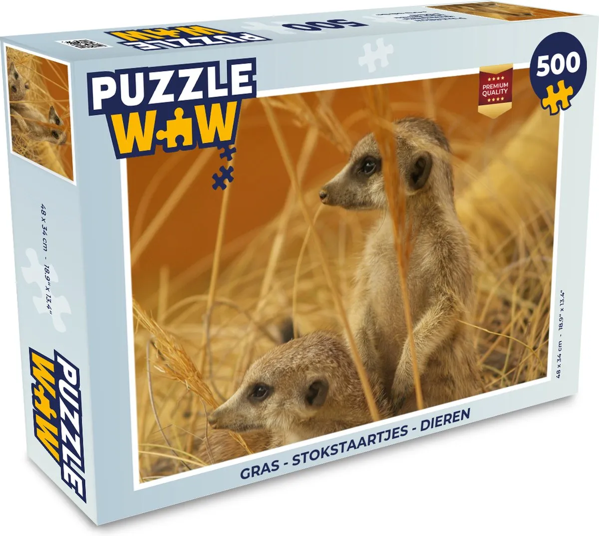 PuzzleWow Gras Stokstaartjes Legpuzzel 500 Stuks