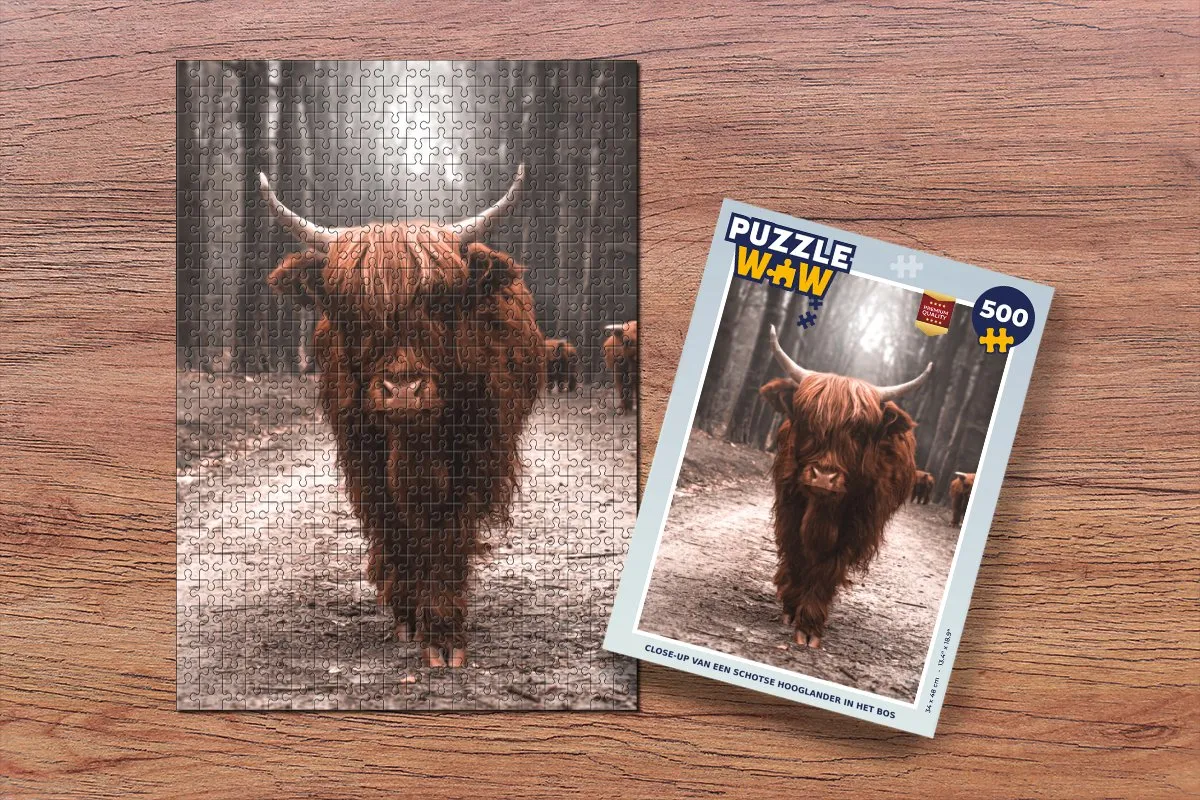 PuzzleWow Schotse Hooglander Legpuzzel 500 Stuks - Multicolor