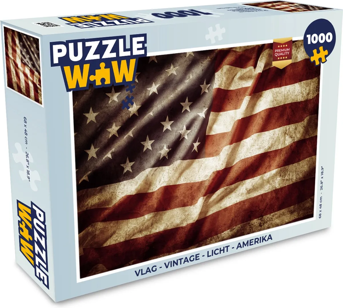 PuzzleWow Vlag Vintage Legpuzzel 1000 Stuks