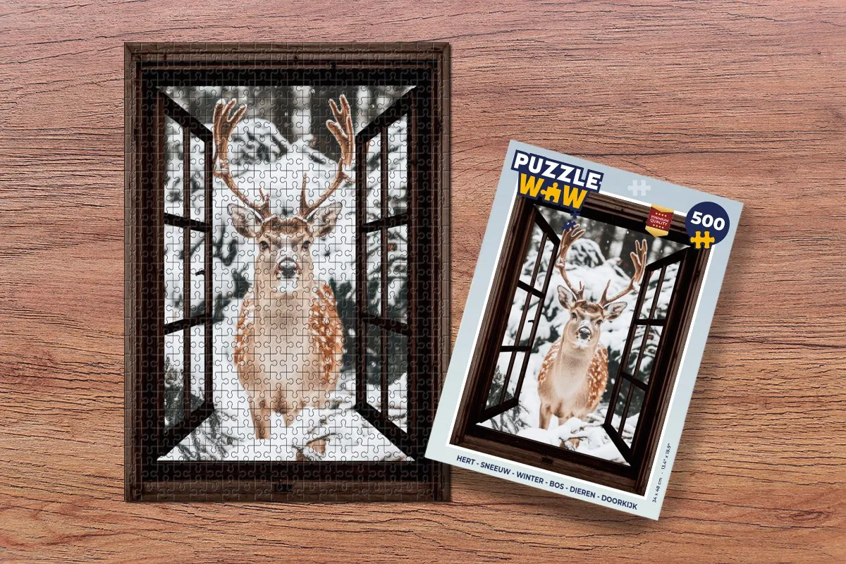 PuzzleWow Hert Sneeuw Legpuzzel 500 Stuks