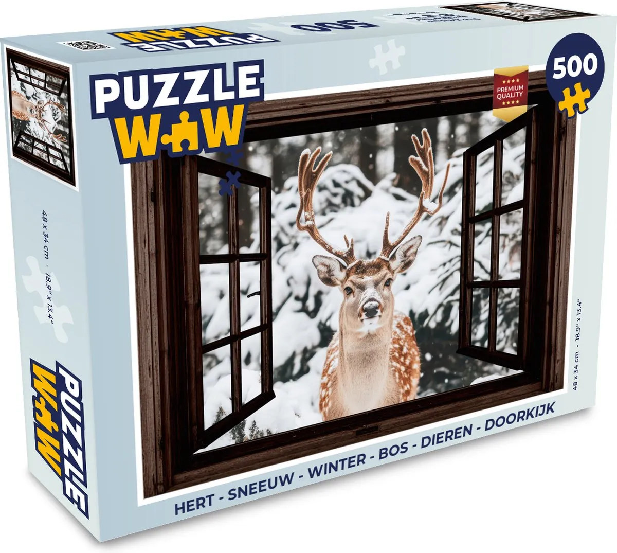 PuzzleWow Hert Sneeuw Legpuzzel 500 Stuks