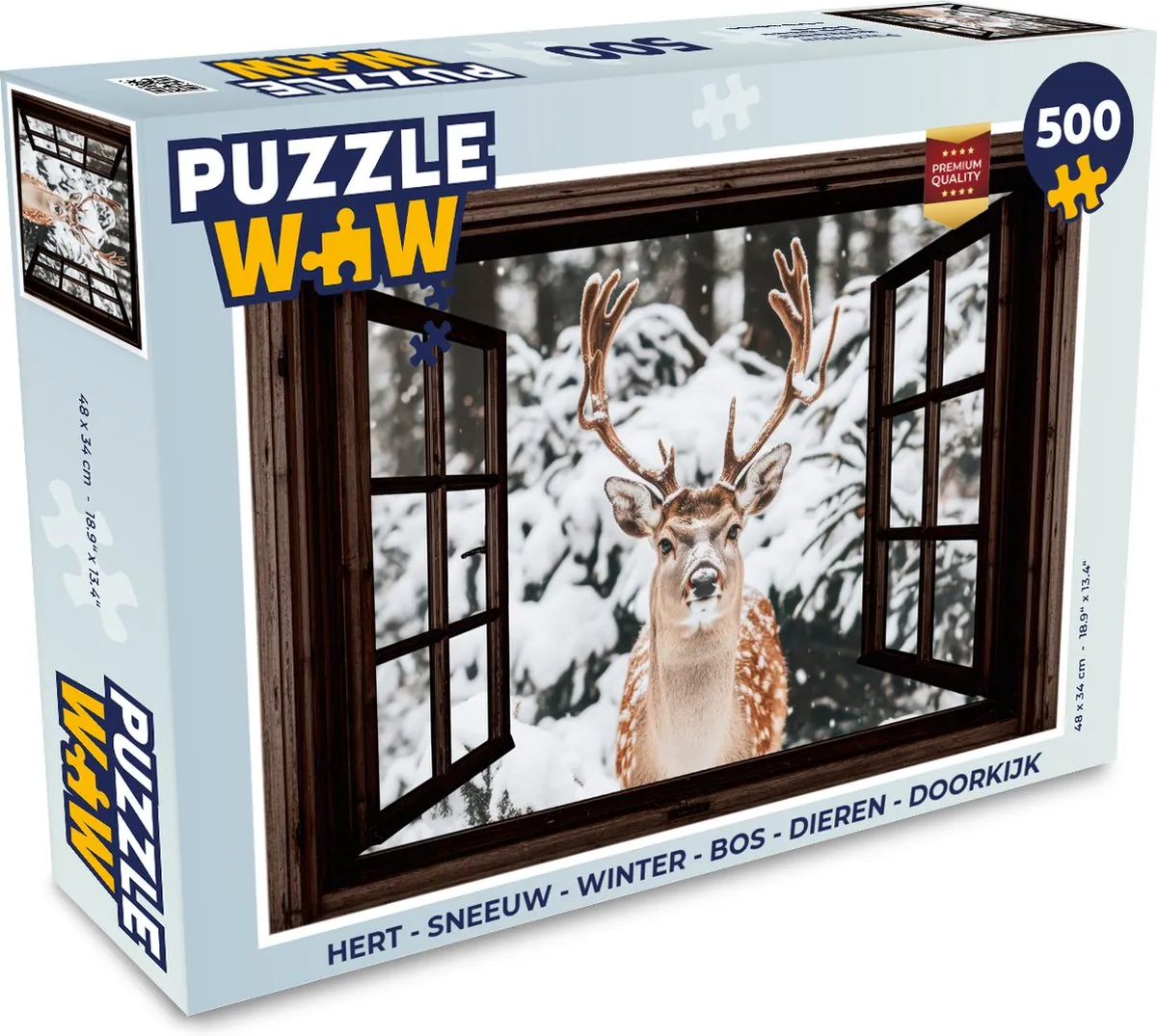 PuzzleWow Hert Sneeuw Legpuzzel 500 Stuks