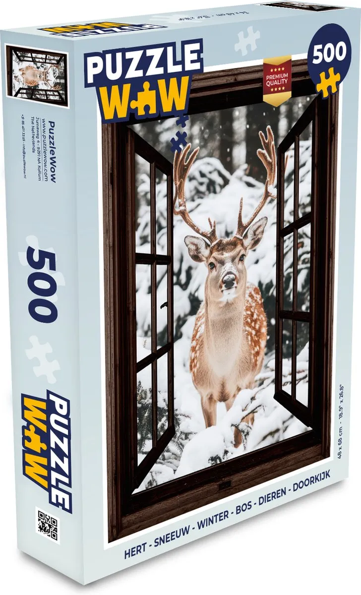PuzzleWow Hert Sneeuw Legpuzzel 500 Stuks