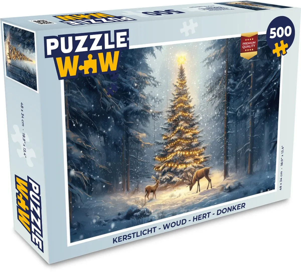 PuzzleWow Kerstlicht Woud Hert Puzzel 500 Stuks