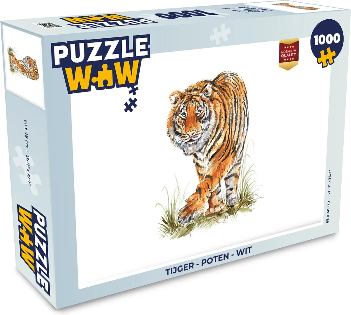 PuzzleWow Tijger Poten Legpuzzel 1000 Stuks - Multicolor