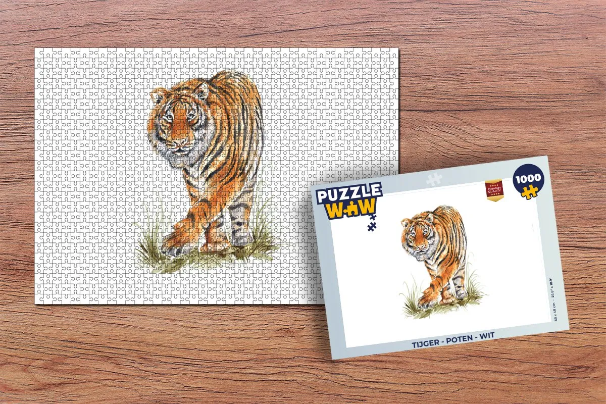 PuzzleWow Tijger Poten Legpuzzel 1000 Stuks - Multicolor
