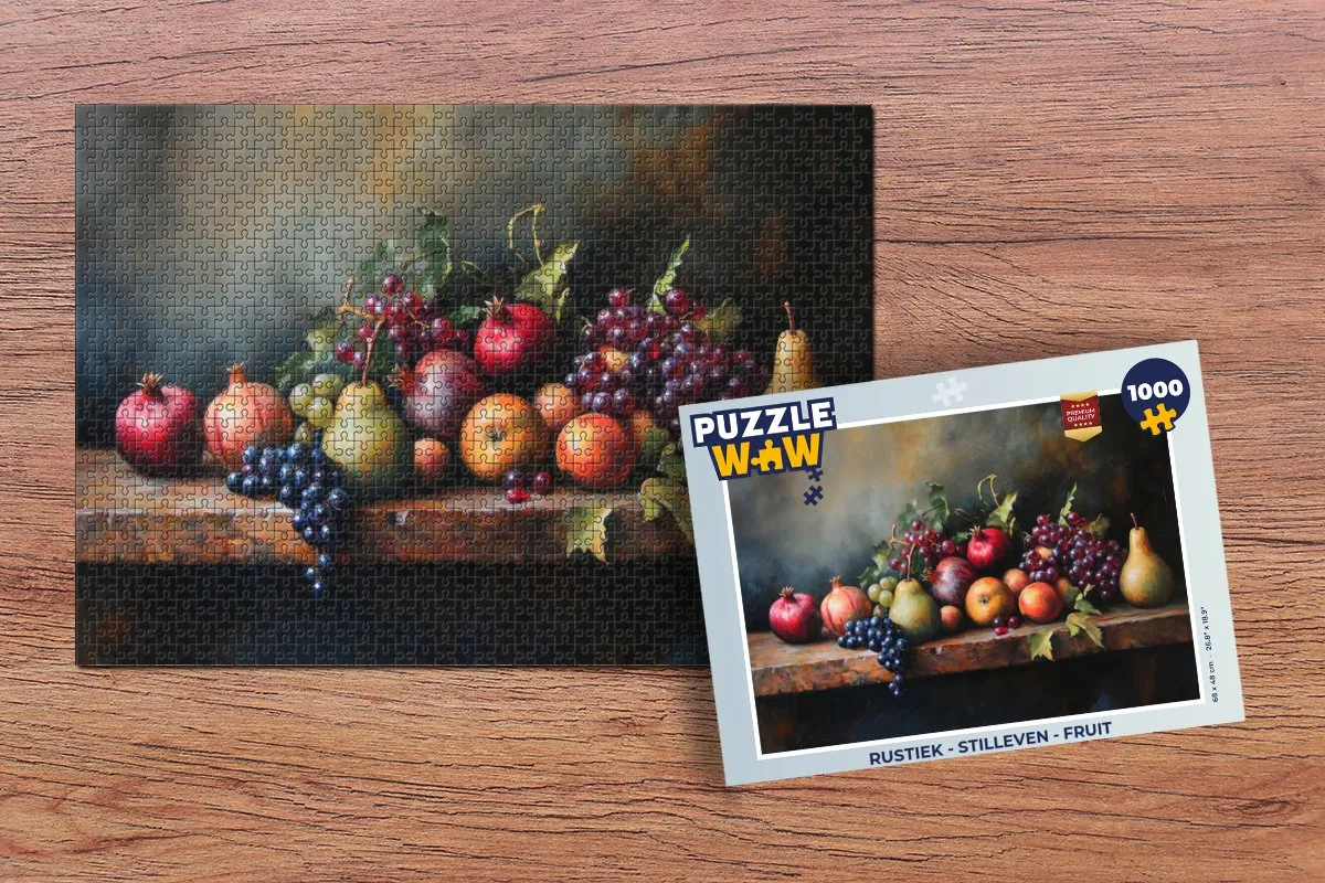 PuzzleWow Rustiek Stilleven Fruit Legpuzzel 1000 Stuks