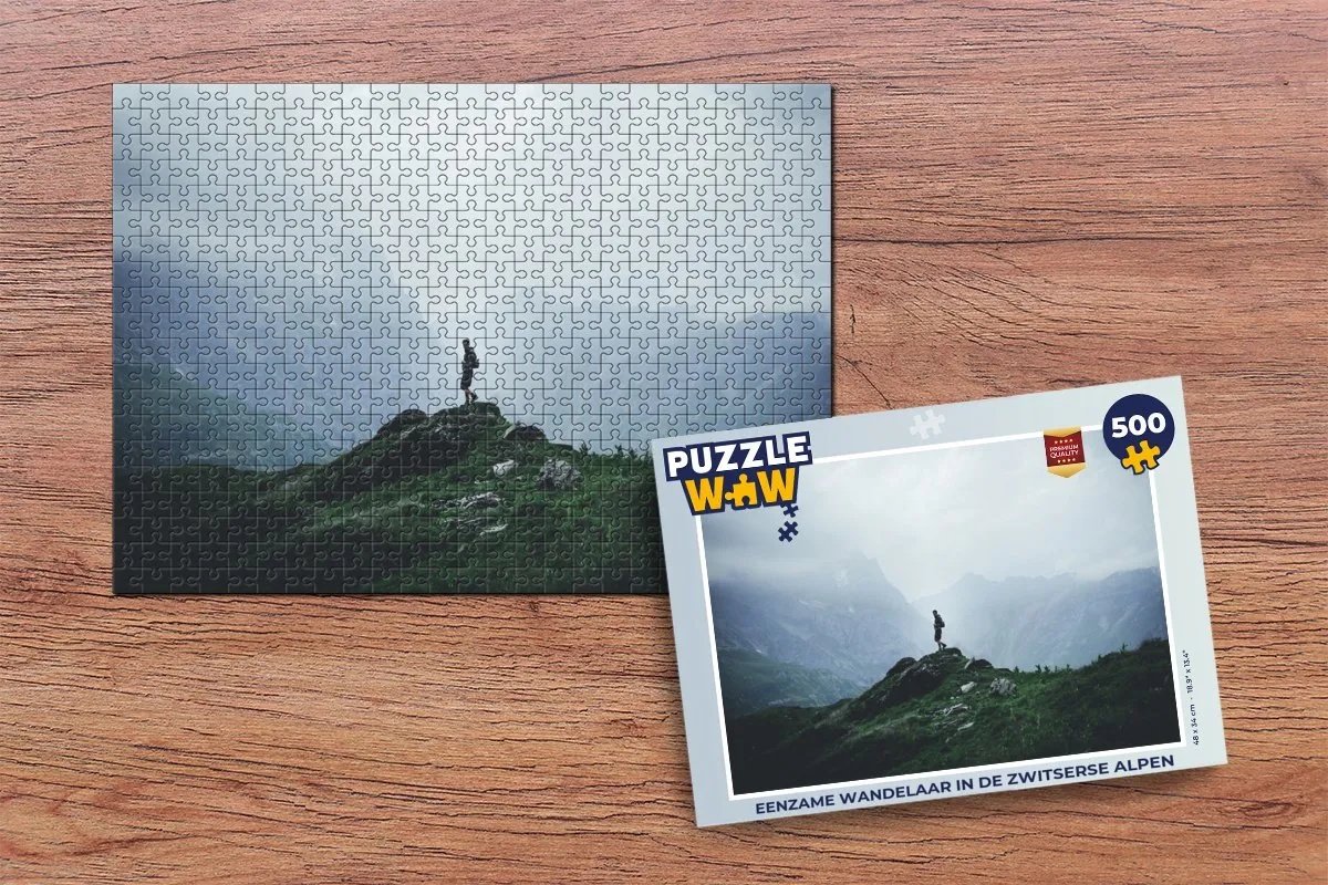PuzzleWow Zwitserse Alpen Legpuzzel 500 Stuks - Multicolor