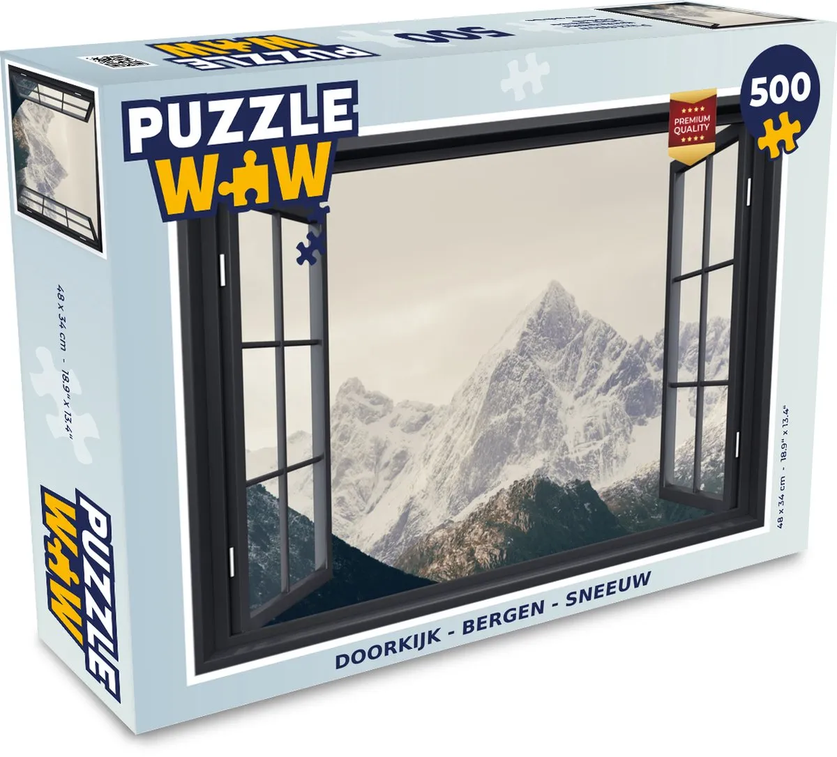 PuzzleWow Doorkijk Berg Sneeuw Legpuzzel 500 Stuks