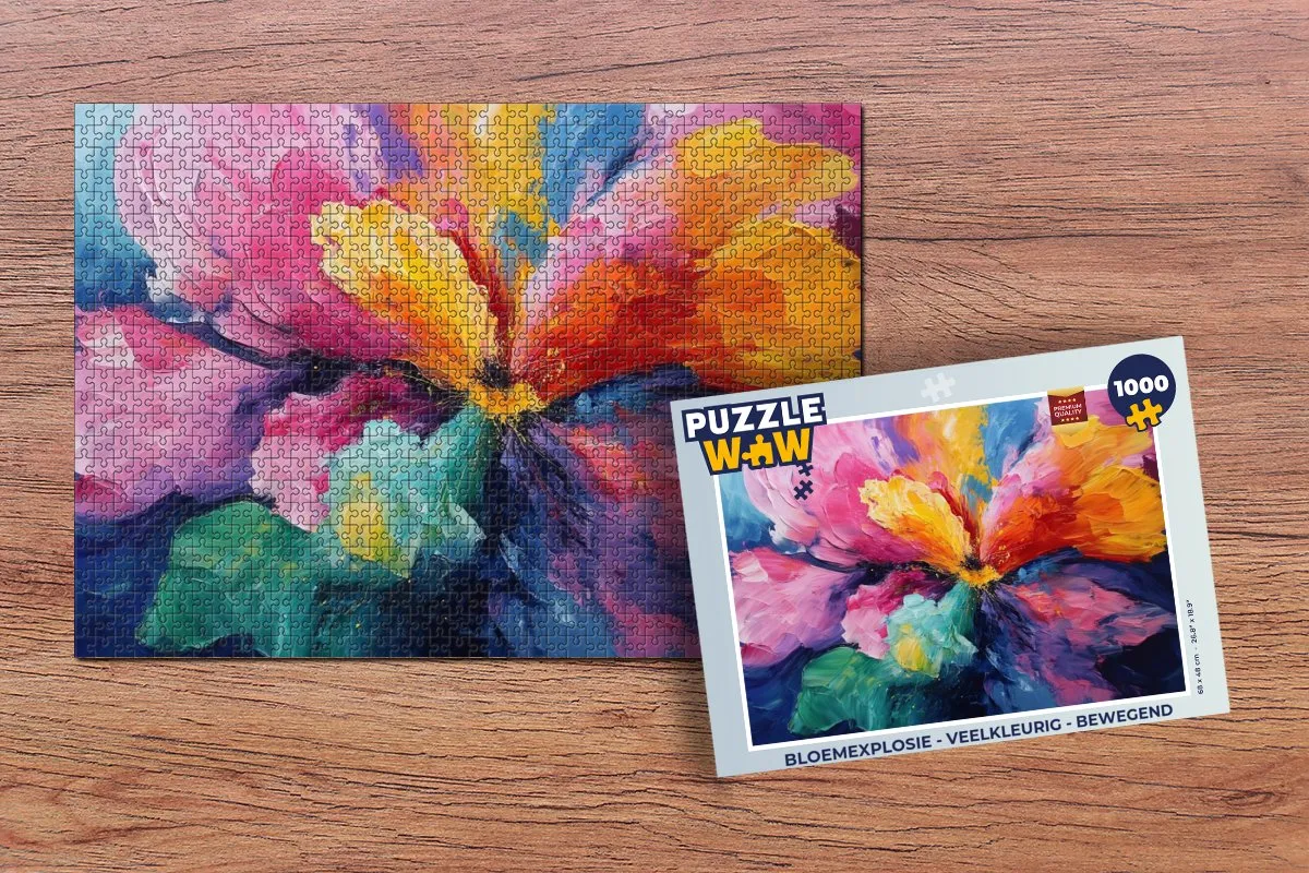 PuzzleWow Bloemexplosie Bewegende Legpuzzel 1000 Stuks - Veelkleurig