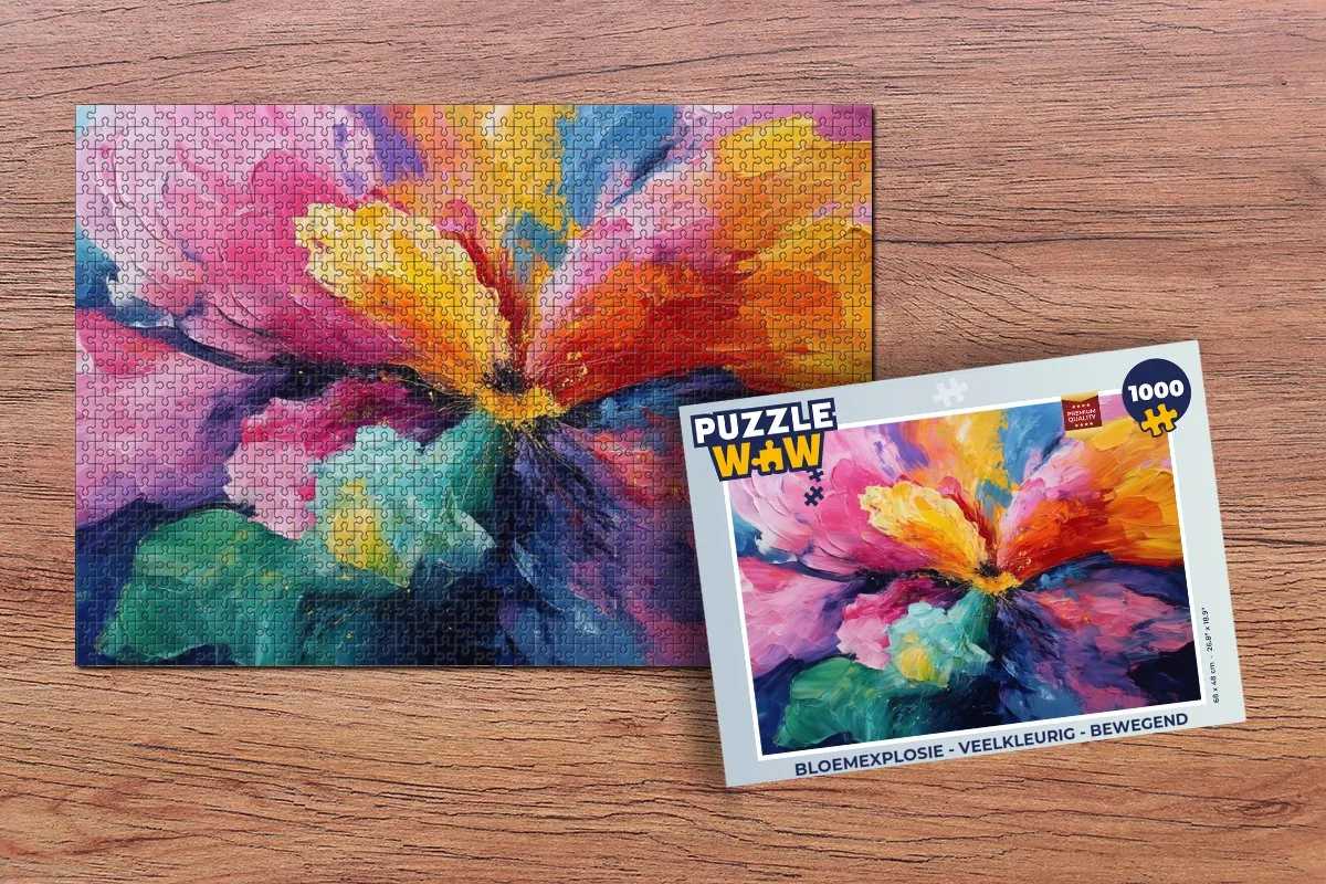 PuzzleWow Bloemexplosie Bewegende Legpuzzel 1000 Stuks - Veelkleurig