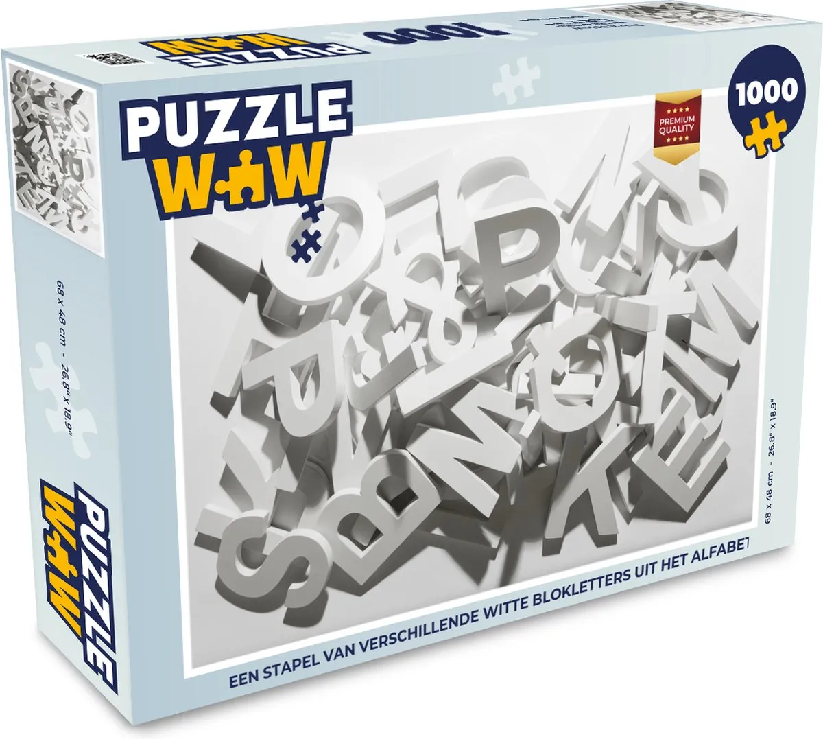 PuzzleWow Alfabet Legpuzzel 1000 Stuks