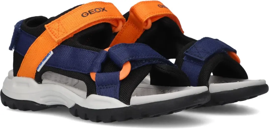 Geox Borealis Tiener Sandalen 34 - Marineblauw/Oranje