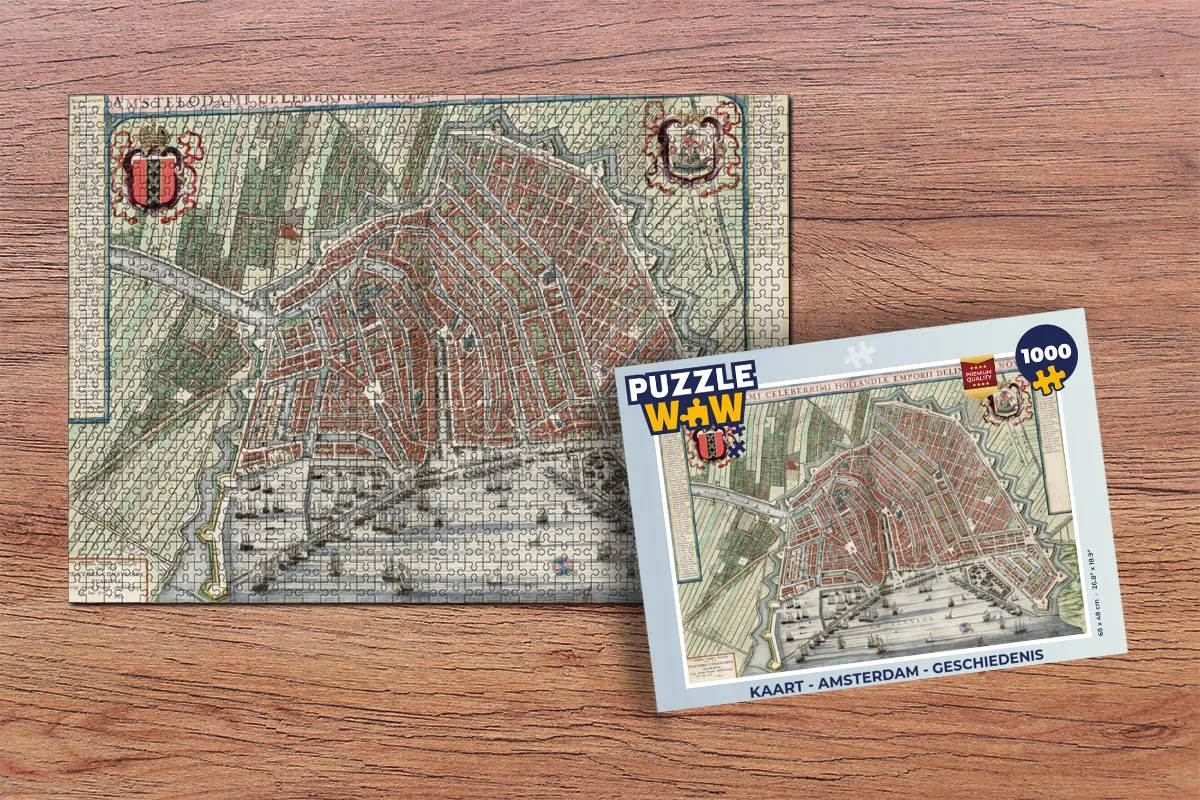 PuzzleWow Amsterdam Geschiedenis Legpuzzel 1000 Stuks - Multicolor