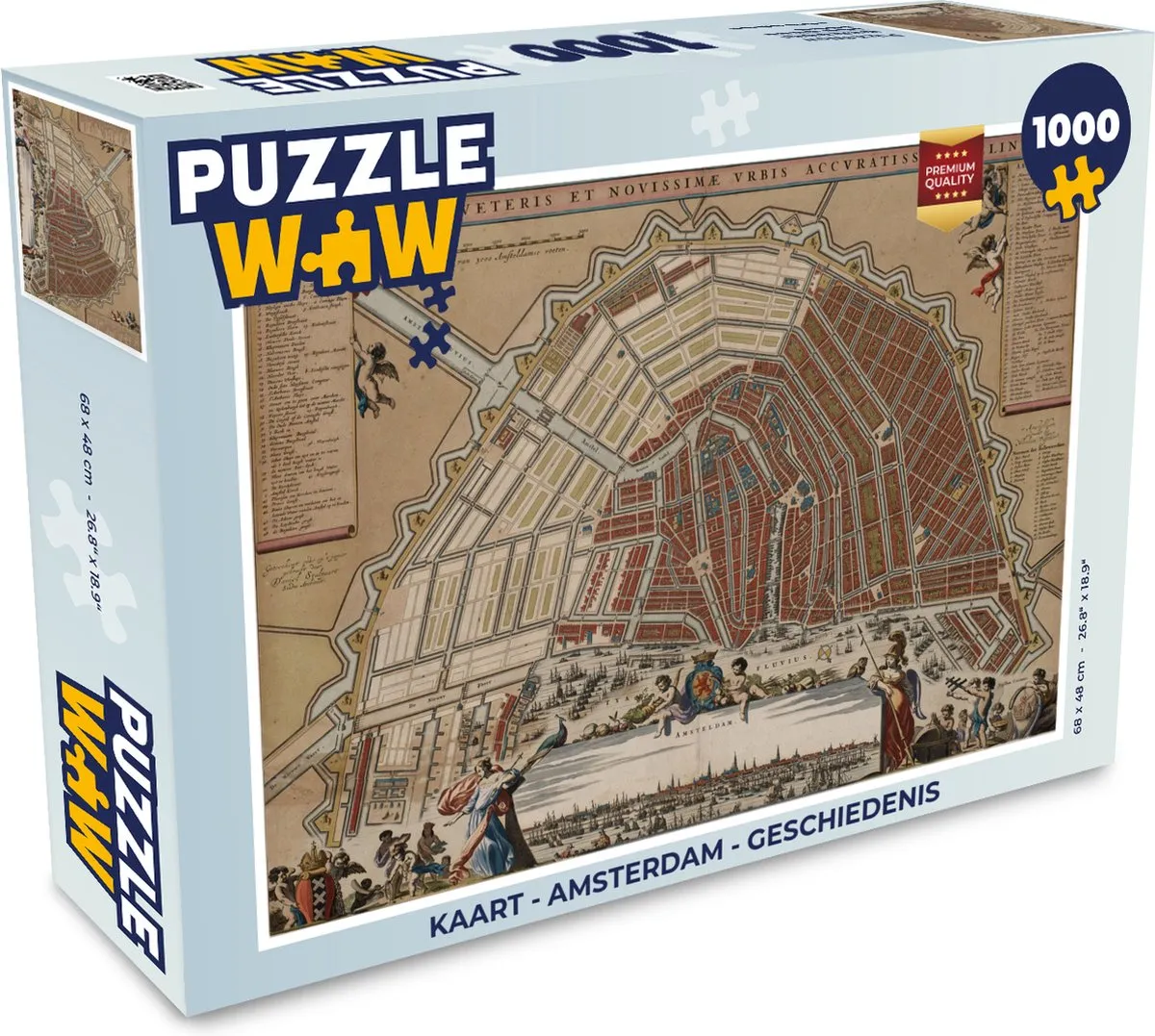 PuzzleWow Amsterdam Geschiedenis Legpuzzel 1000 Stuks - Multicolor