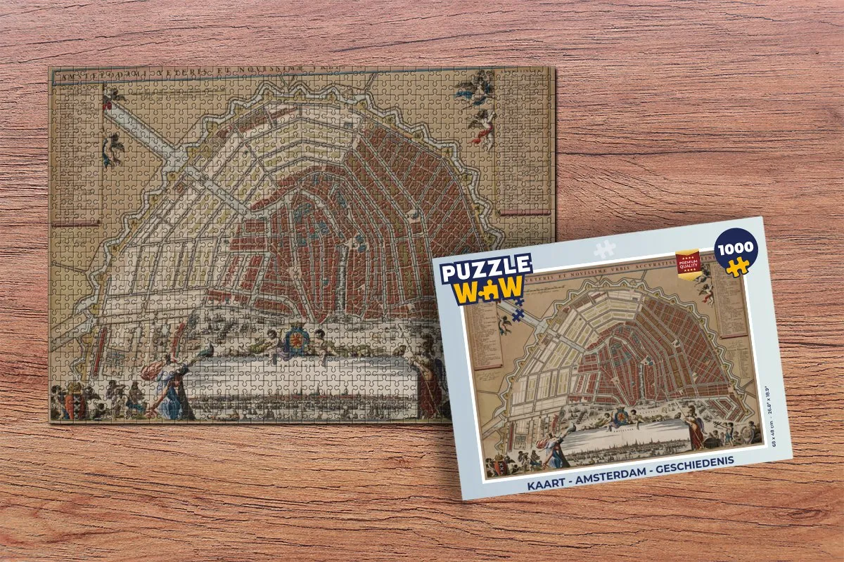PuzzleWow Amsterdam Geschiedenis Legpuzzel 1000 Stuks - Multicolor