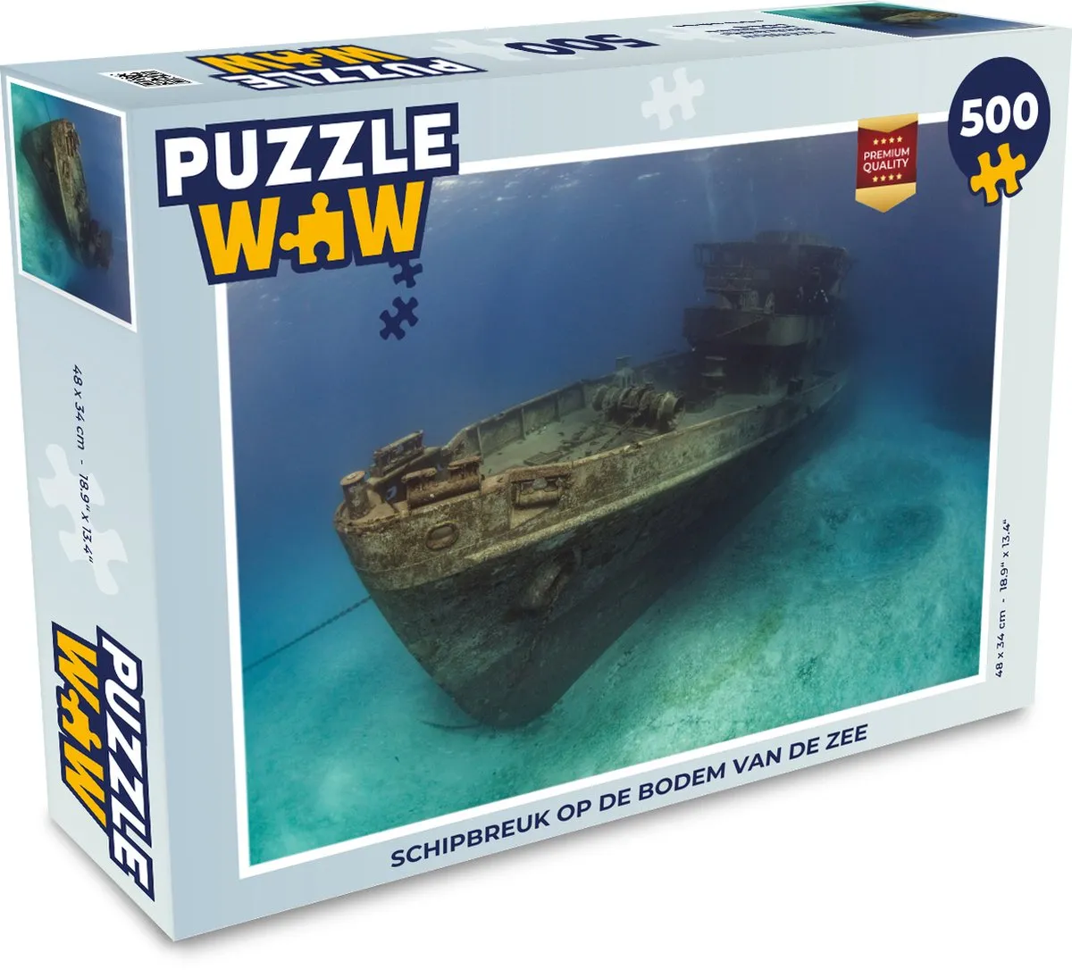 PuzzleWow Schipbreuk op de bodem van de zee Legpuzzel 500 Stuks - Multicolor