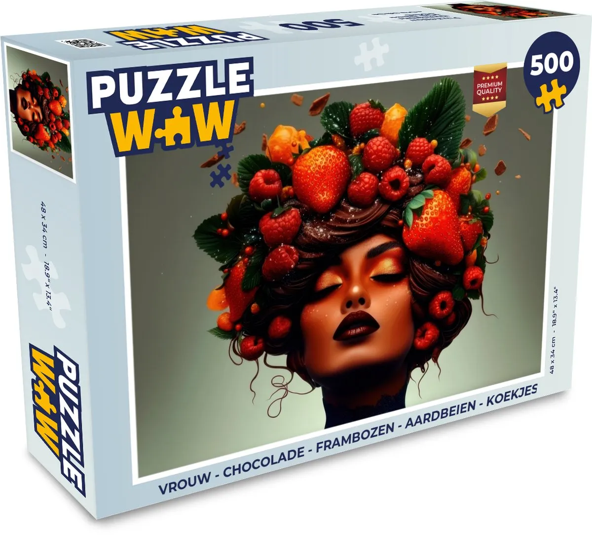 PuzzleWow Vrouw Puzzel 500 Stuks - Frambozen/Koekjes