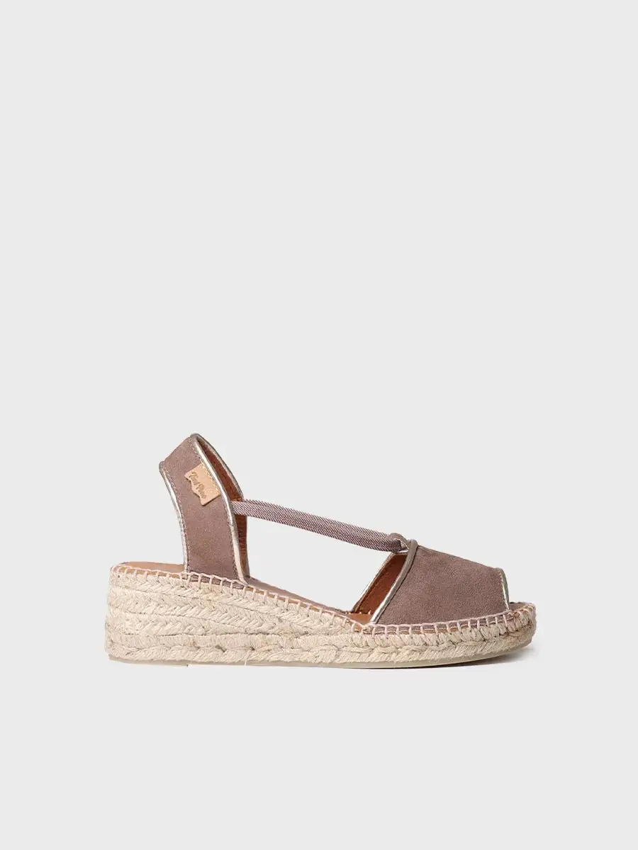 Suède espadrille met sleehak voor dames