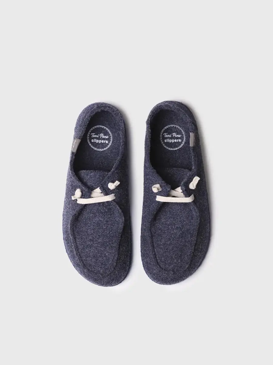 Herenslippers van gerecyclede wol