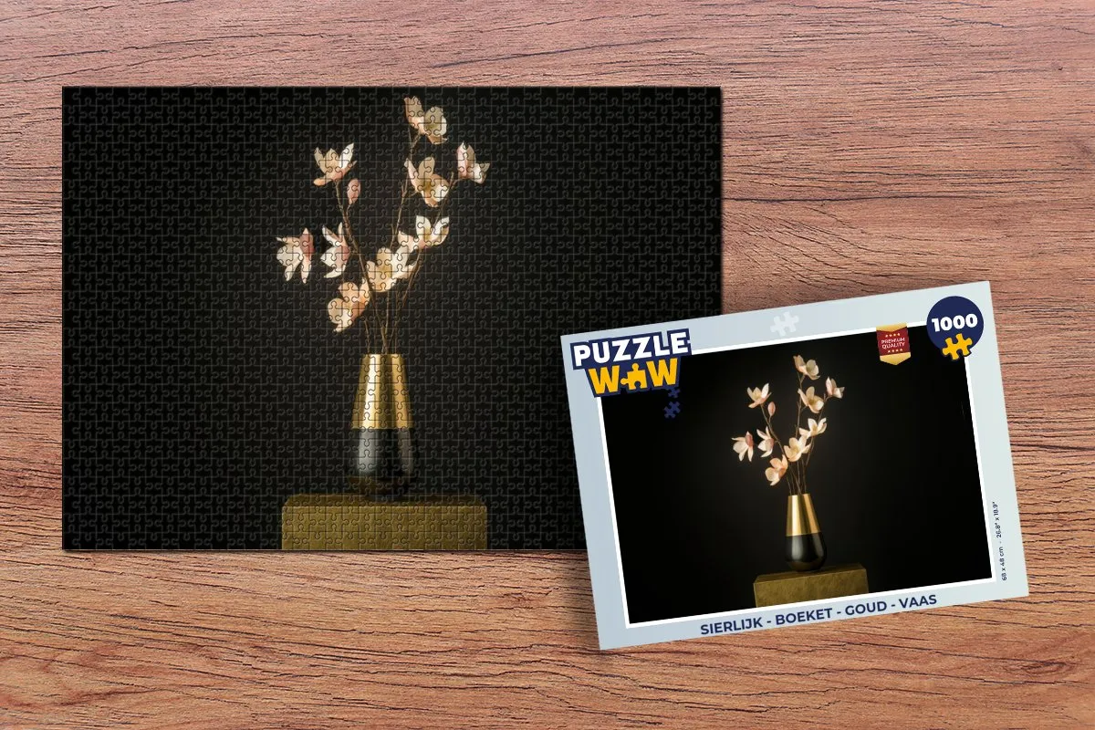 PuzzleWow Boeket Legpuzzel 1000 Stuks - Goud