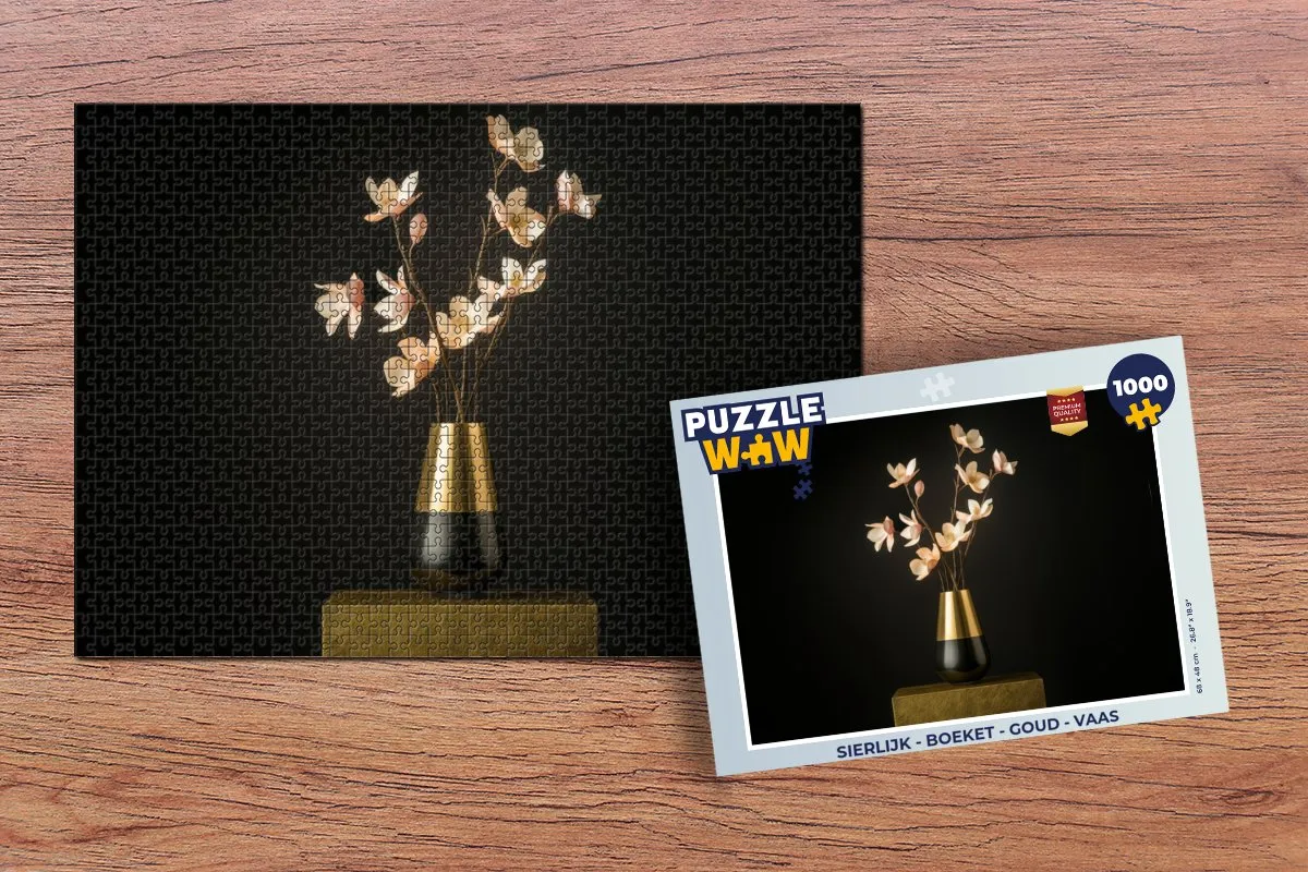PuzzleWow Boeket Legpuzzel 1000 Stuks - Goud