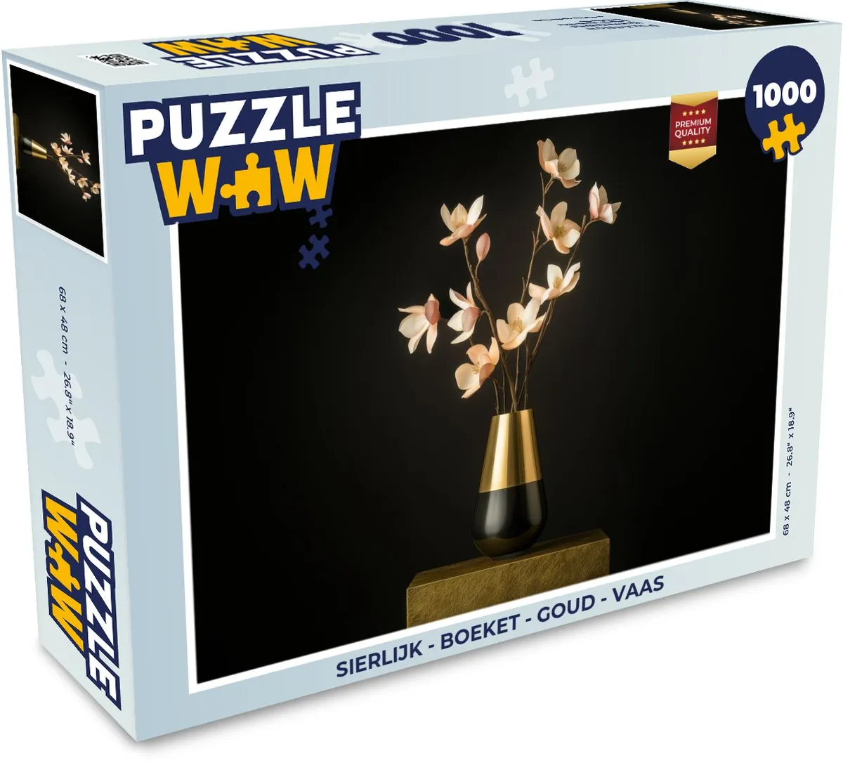 PuzzleWow Boeket Legpuzzel 1000 Stuks - Goud