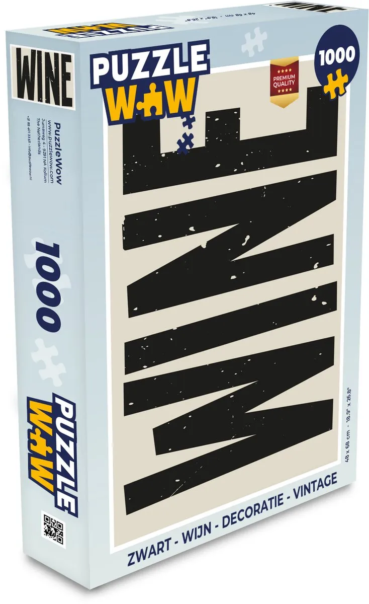 PuzzleWow Vintage Wijn Legpuzzel 1000 Stukken
