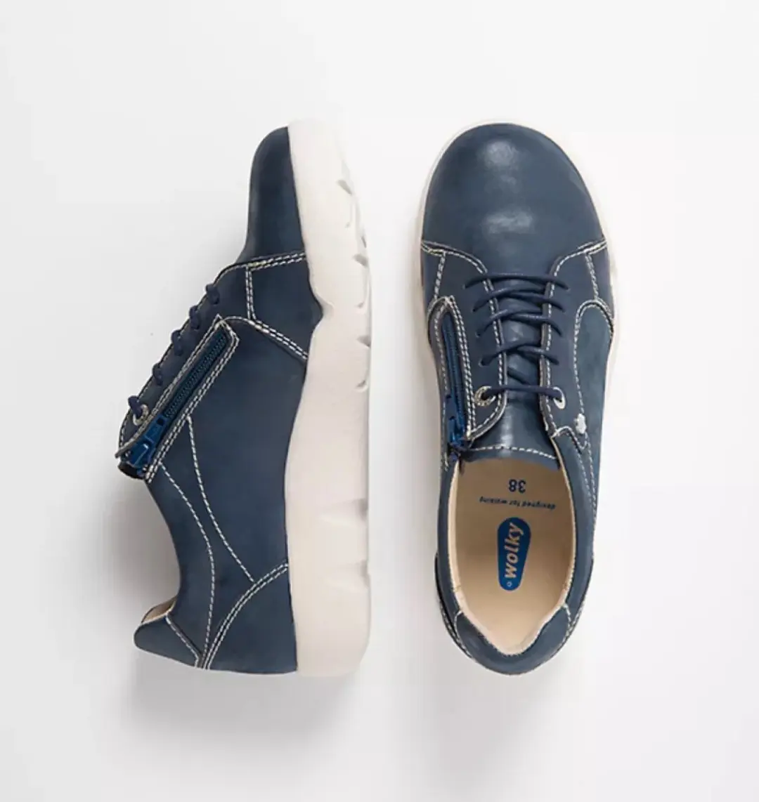 Wolky Dames Lunvia Veterschoen - Denimblauw 43