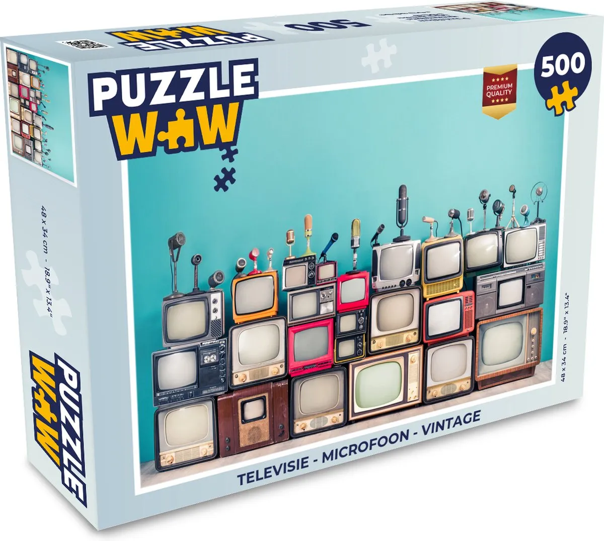 PuzzleWow Televisie Microfoon Vintage Legpuzzel 500 Stuks