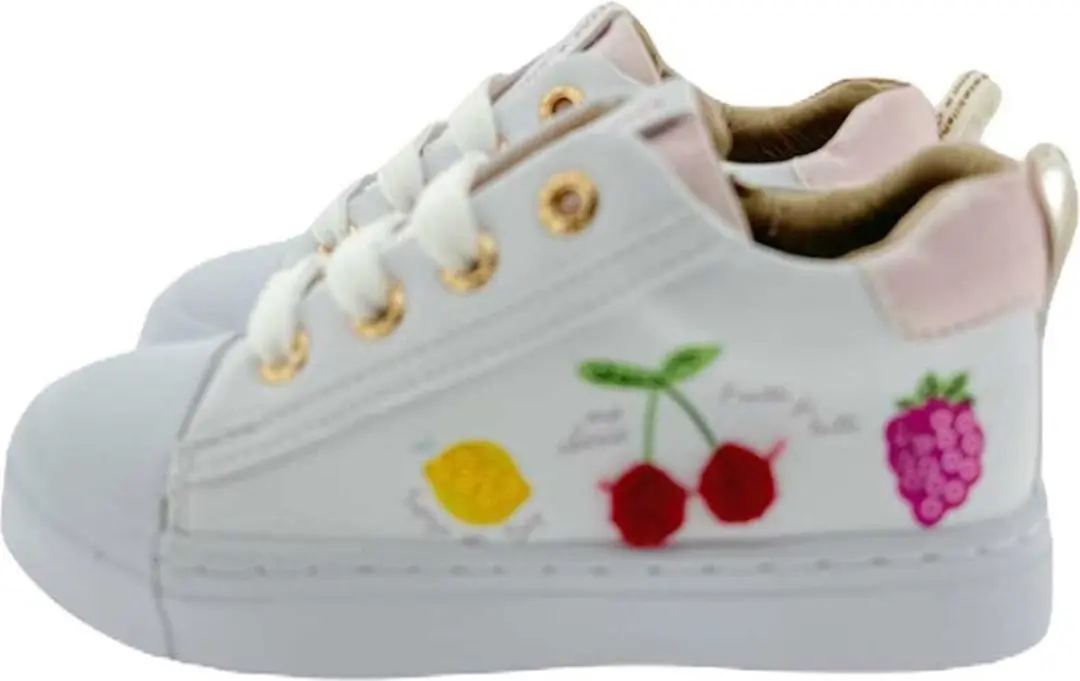 Shoesme Witte Sneaker White Fruits - Meisjes - Microleer - Maat 26 - afbeelding 6 van 6