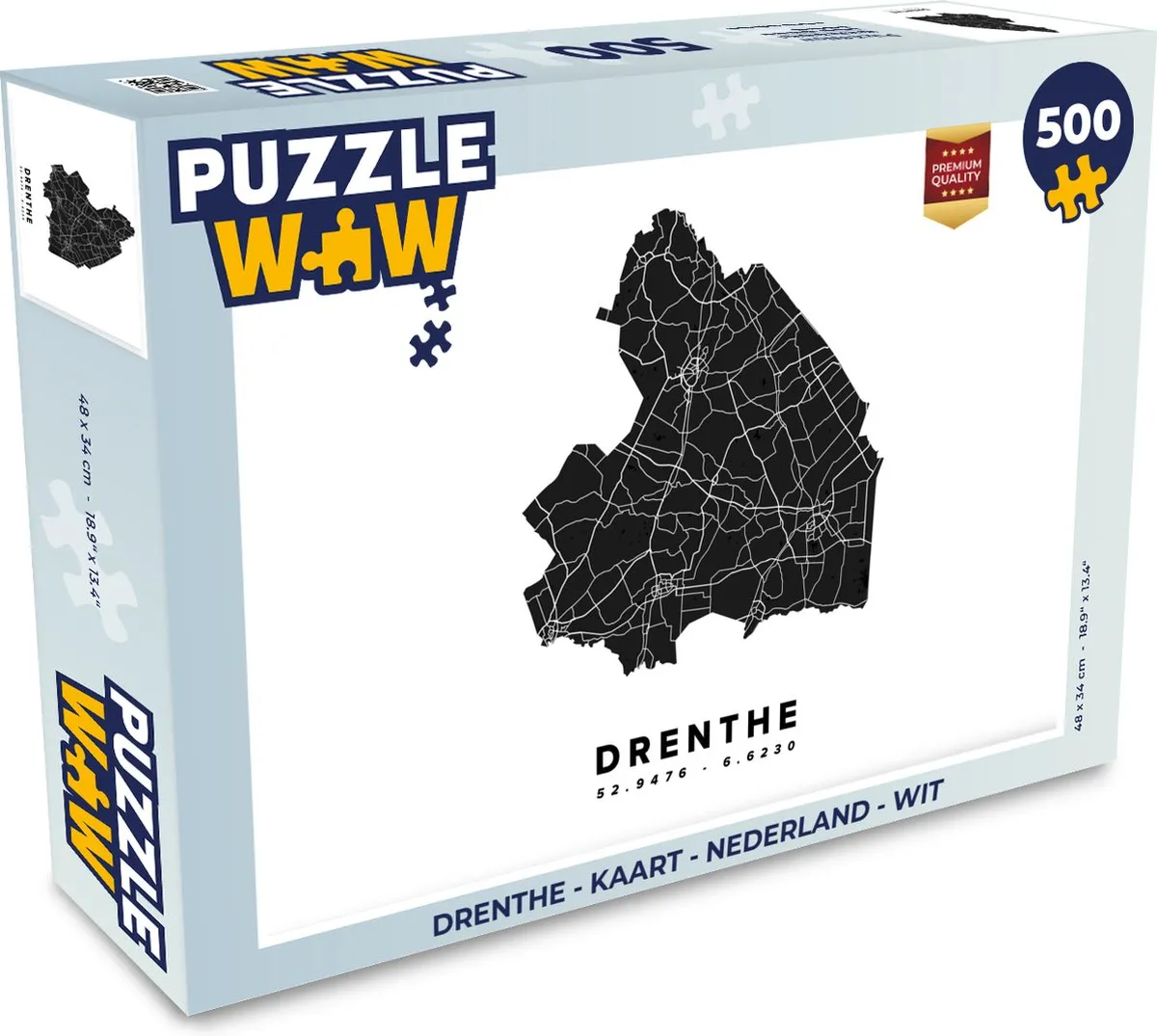 PuzzleWow Drenthe Kaart Legpuzzel 500 Stuks