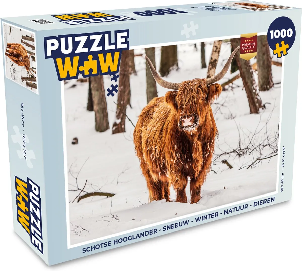 PuzzleWow Schotse Hooglander Winter Legpuzzel 1000 Stuks