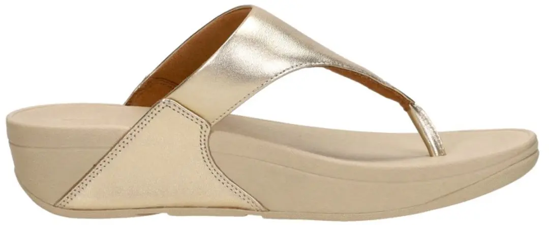 FitFlop Lulu Leather Toepost Dames Slippers - Metallic Beige - afbeelding 2 van 6